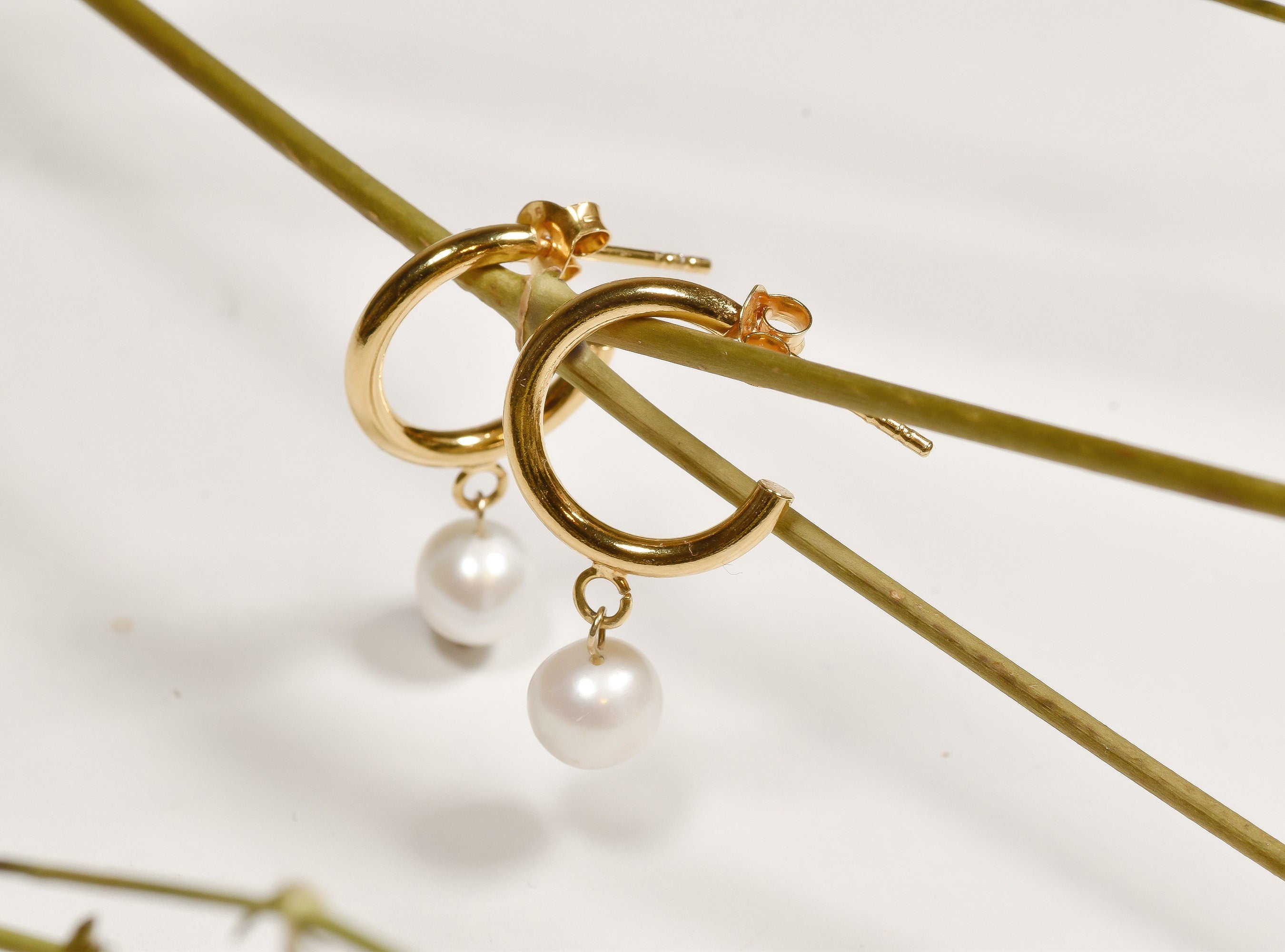 Pearl Hoop Earrings