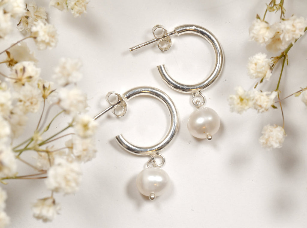 Freshwater Pearl Hoop Earrings