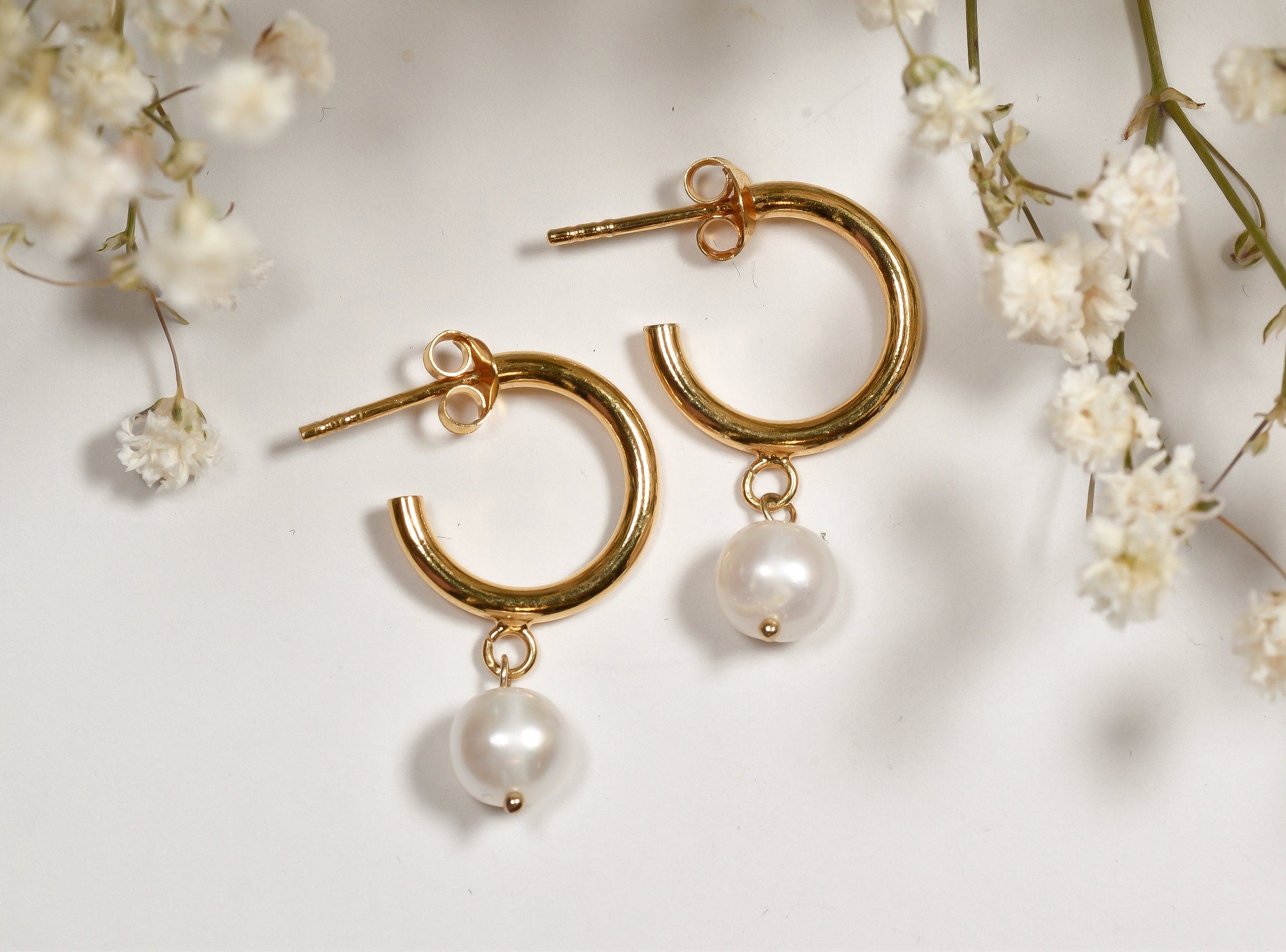 Pearl Hoop Earrings