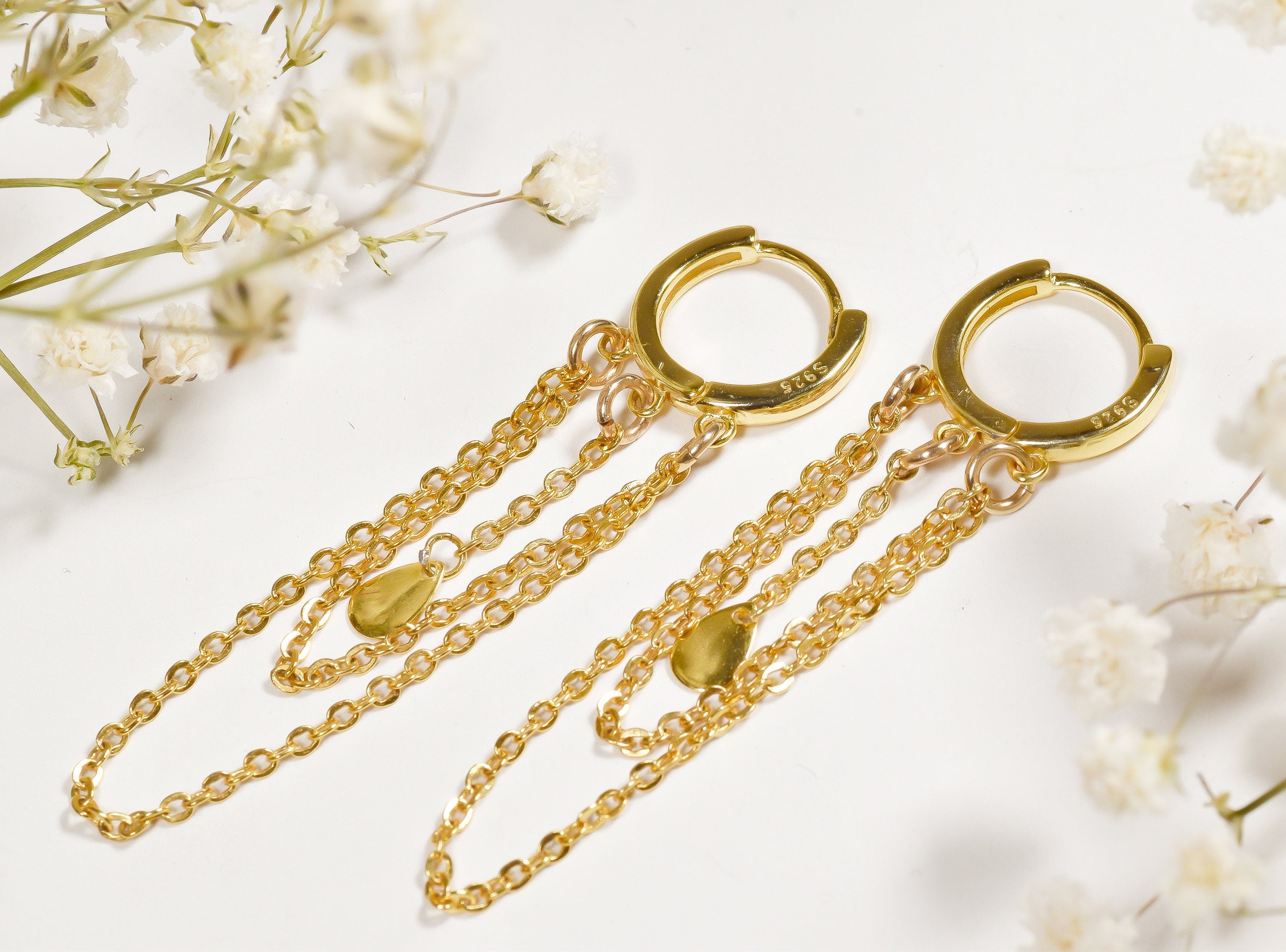 Gold Plated Sterling Silver Hoop Earring Set