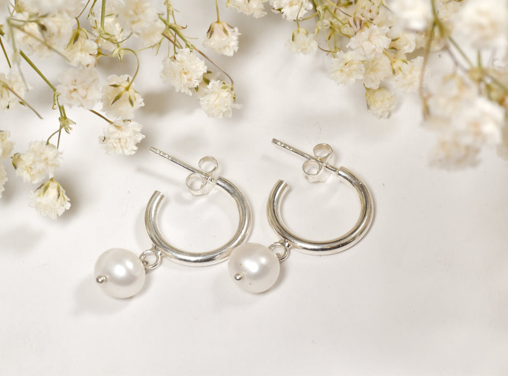 Freshwater Pearl Hoop Earrings