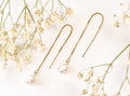 Gold Filled Pearl Threader Earrings