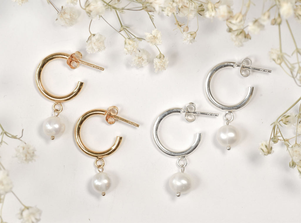 Pearl Hoop Earrings