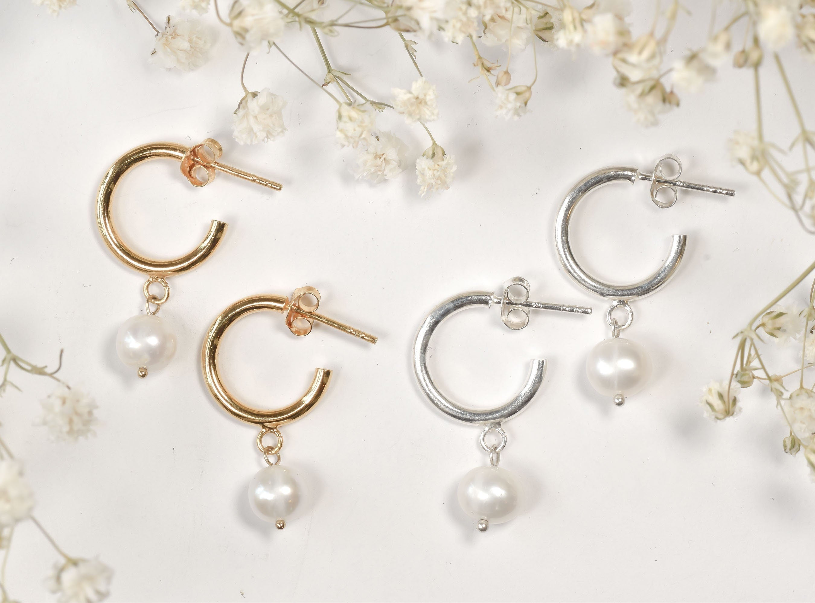 Pearl Hoop Earrings