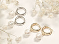 Pearl Huggie Hoop Earrings
