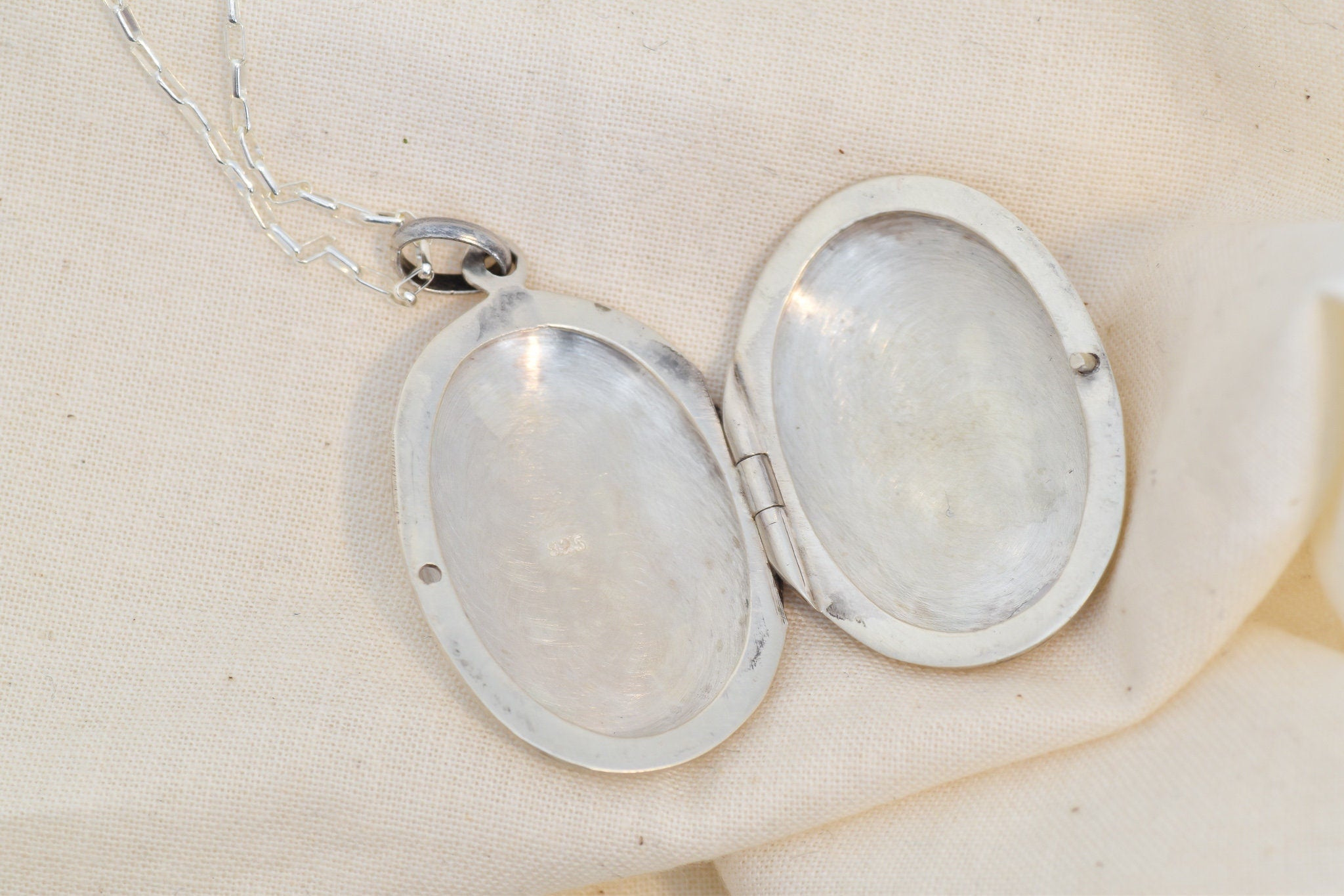 Art Deco Engraved Sterling Silver Locket