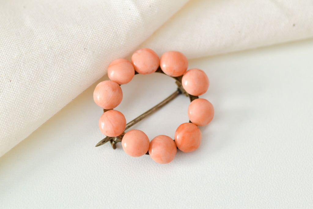Victorian Coral Brooch