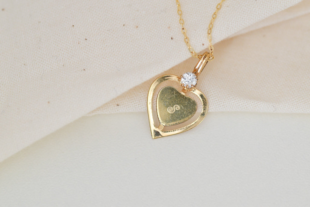 Vintage Gold Fill Heart Pendant Necklace