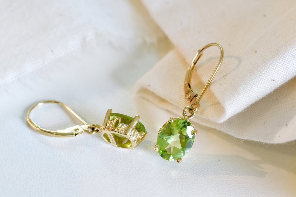 Vintage 14k Peridot Earrings