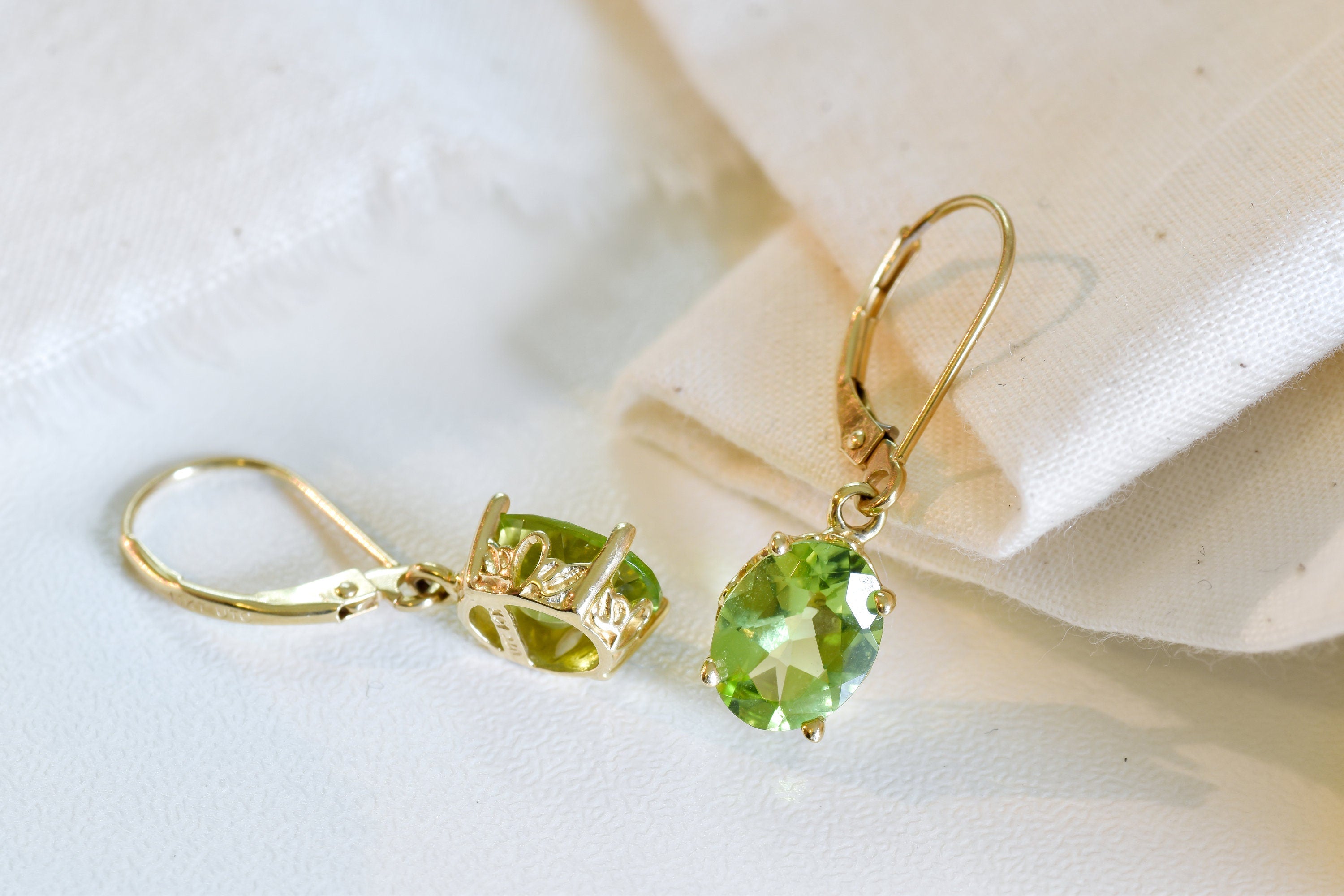Vintage 14k Peridot Earrings