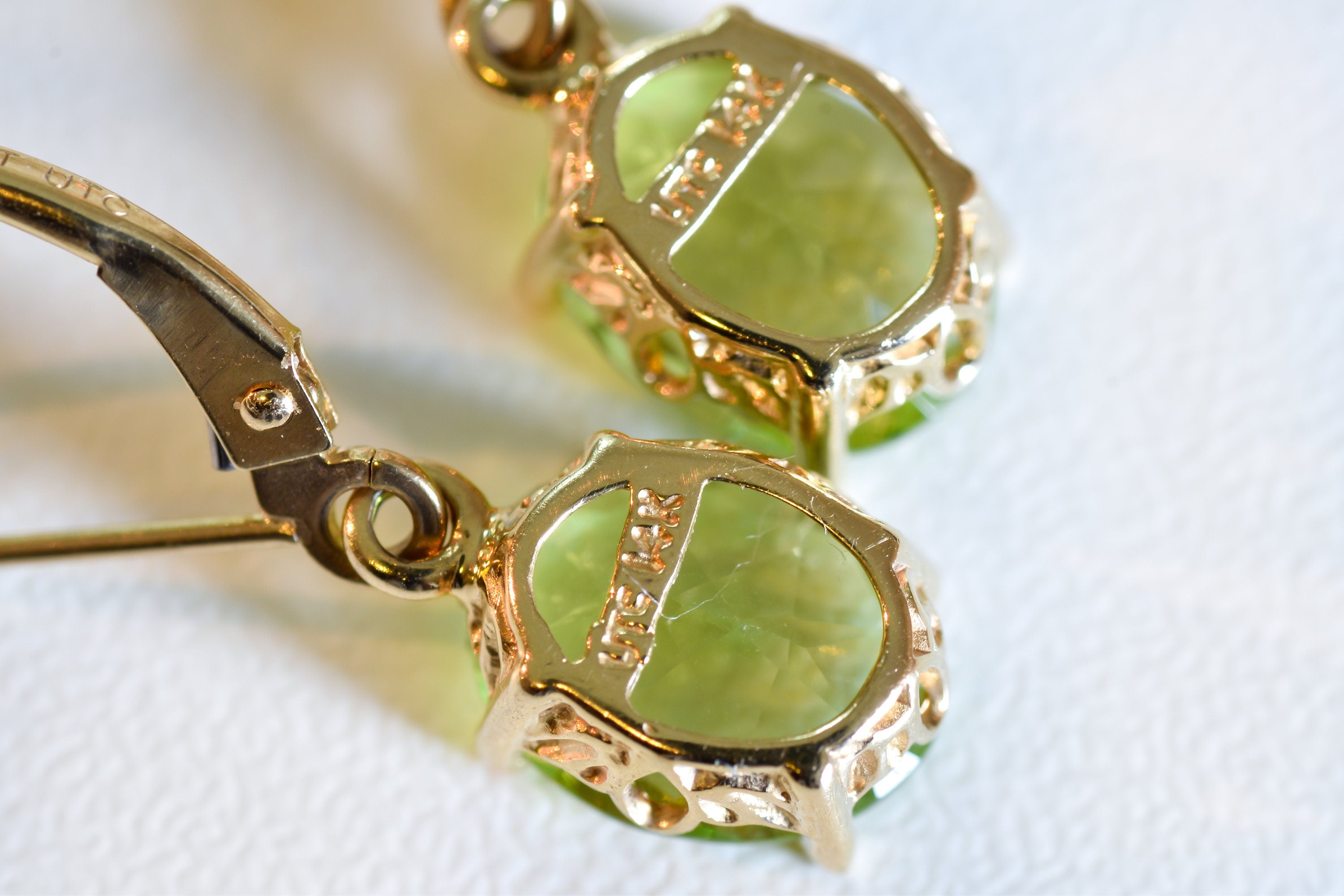 Vintage 14k Peridot Earrings