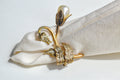 Vintage Damascene Lotus Flower Brooch  Victorian Style Faux Pearl Pin