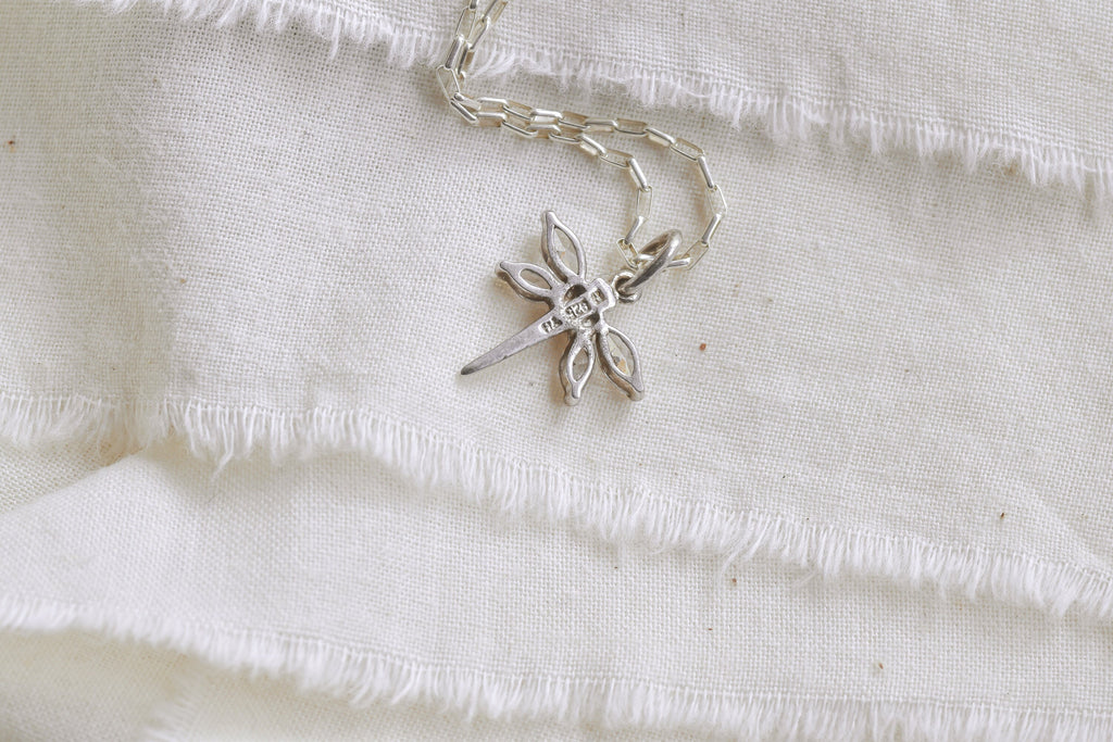 Vintage Sterling Silver Dragonfly Necklace