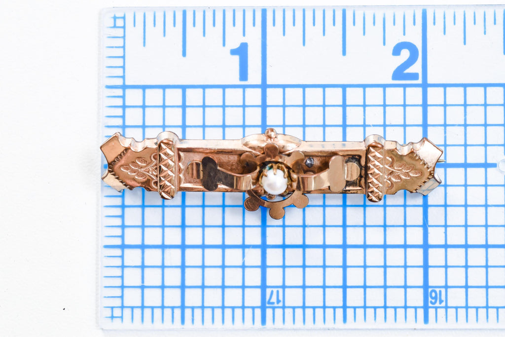 Victorian Pearl Bar Pin Brooch