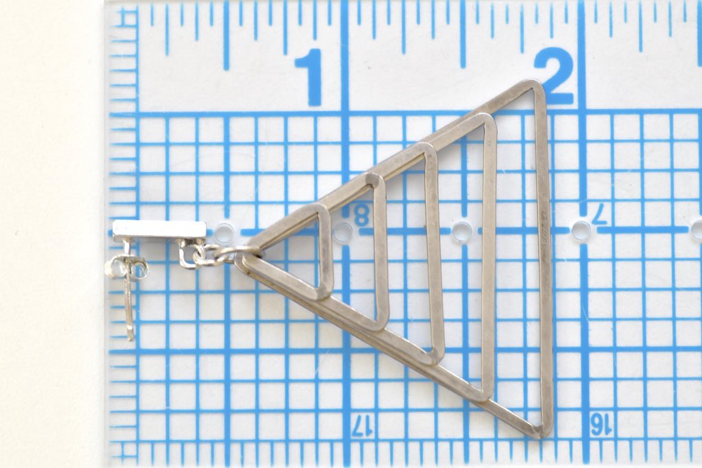 Vintage Sterling Silver Triangle Dangle Earrings