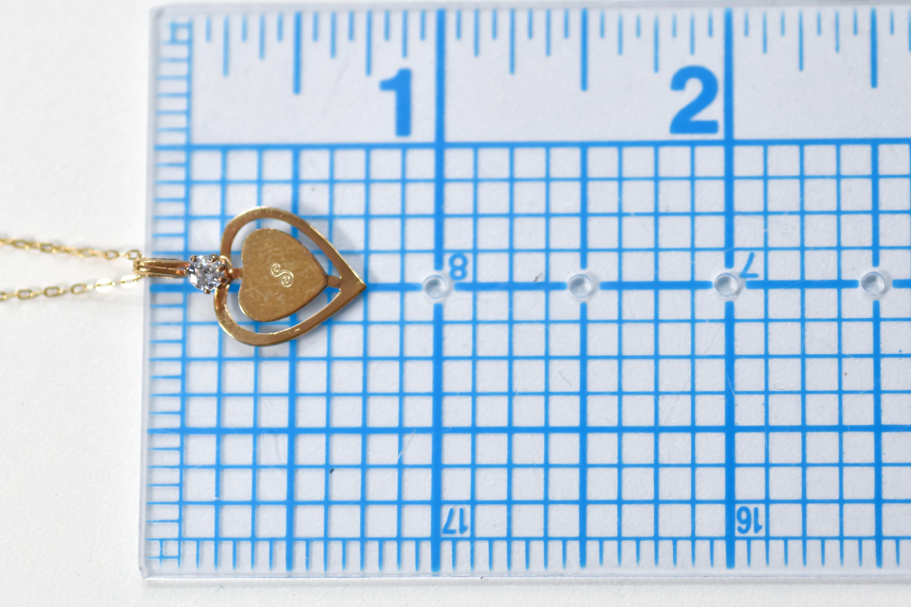 Vintage Gold Fill Heart Pendant Necklace