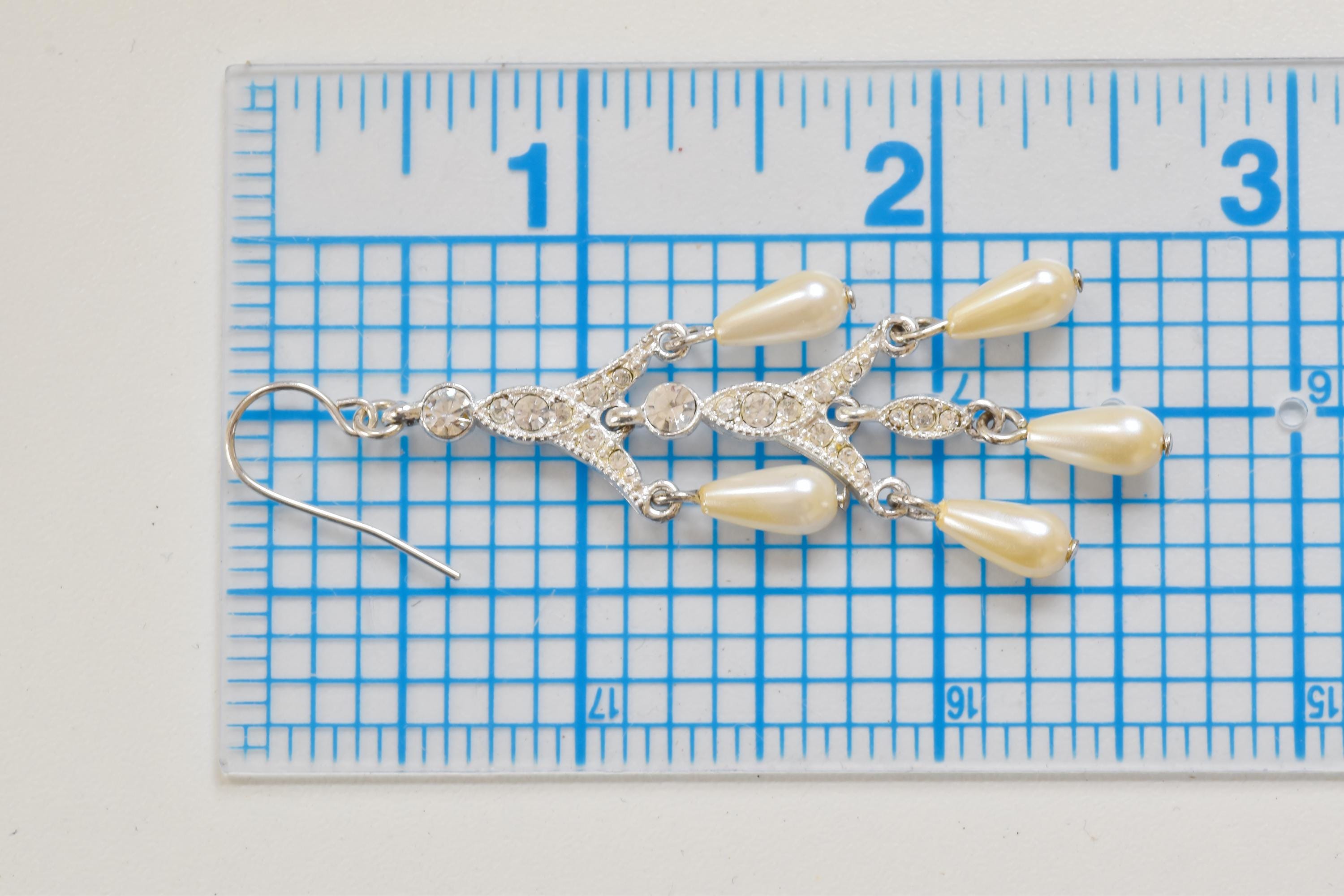 Vintage Pearl Chandelier Earrings