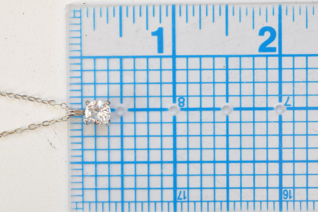 Vintage Solitaire Pendant Necklace