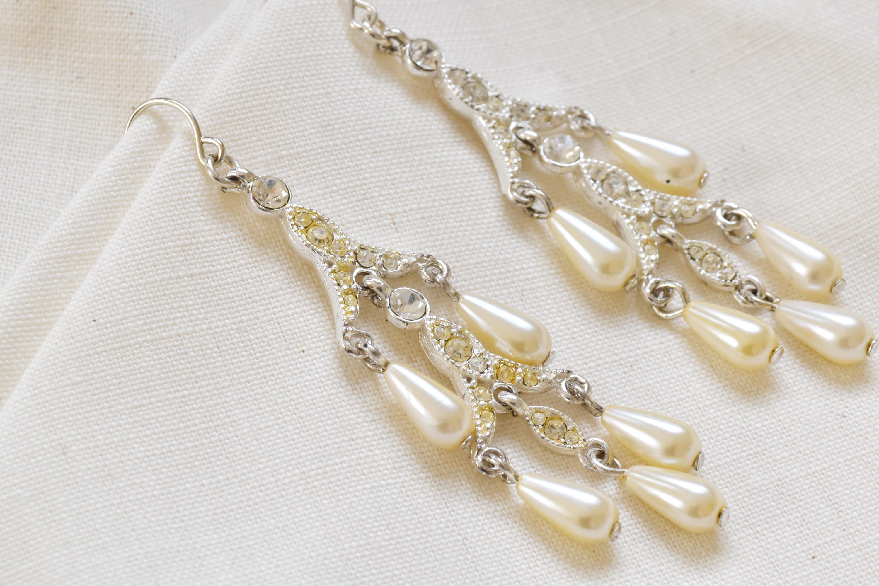 Vintage Pearl Chandelier Earrings