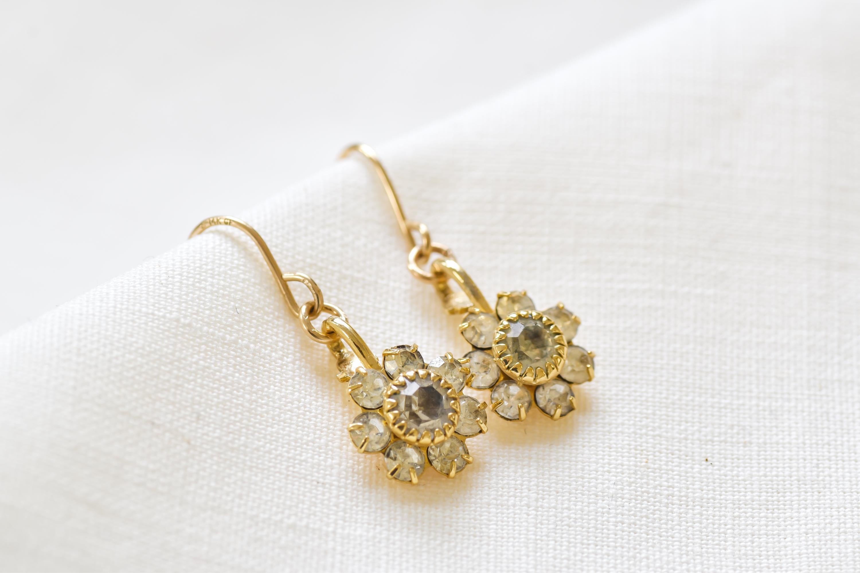 Vintage Flower Drop Earrings