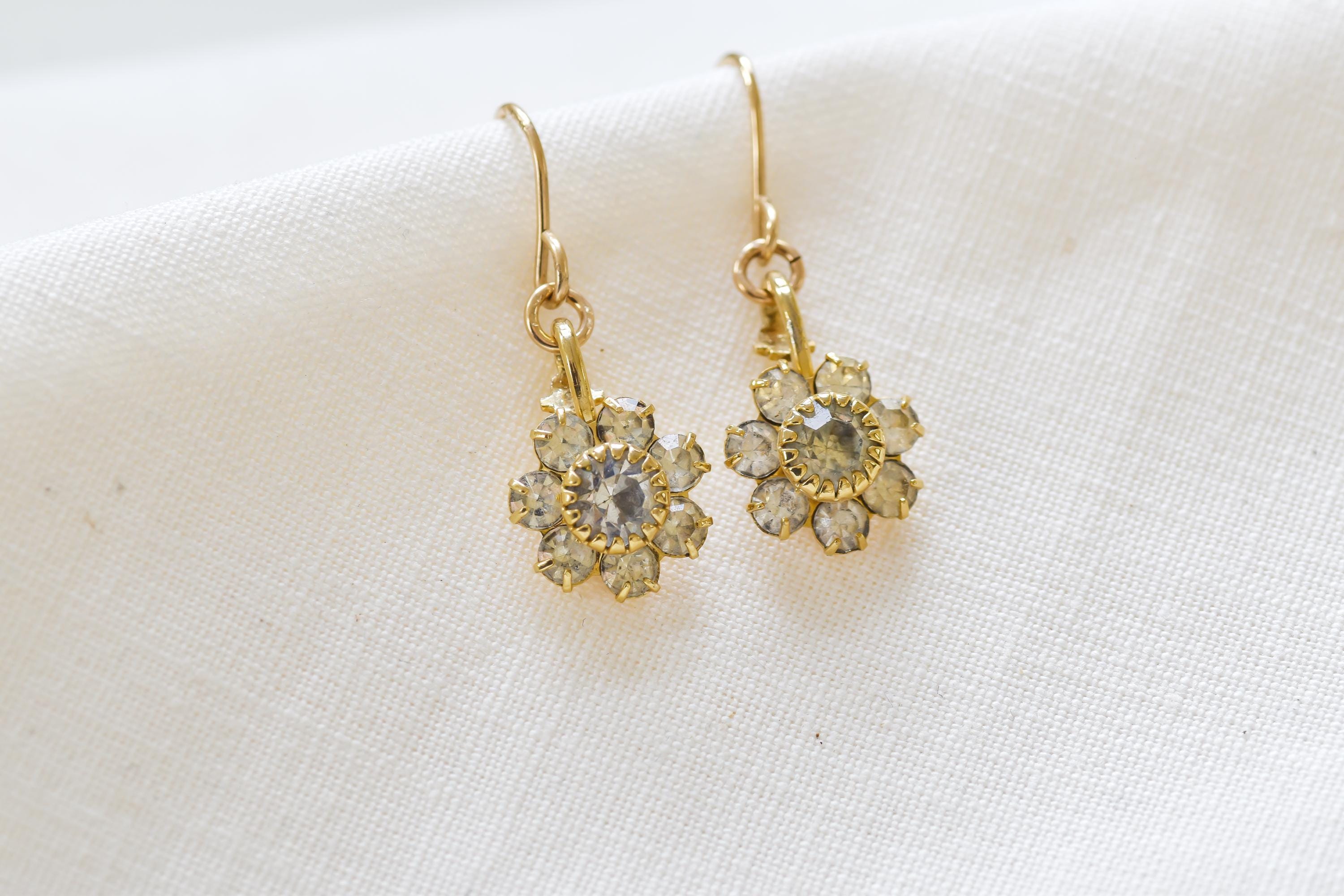 Vintage Flower Drop Earrings