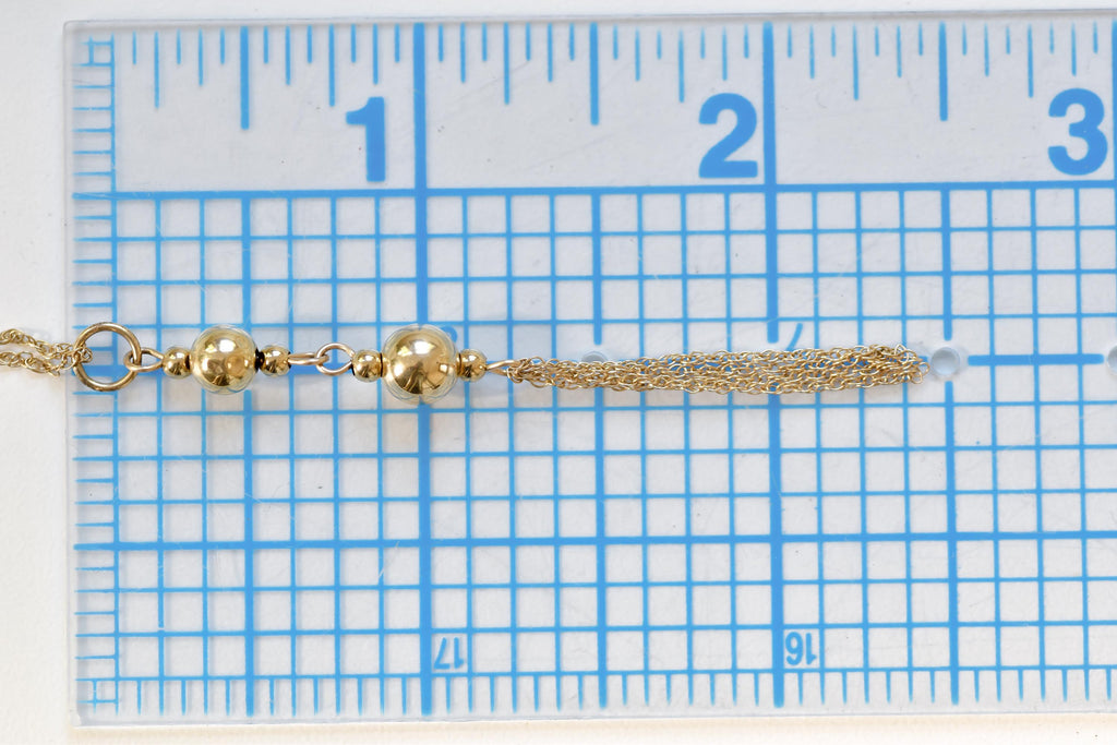 Vintage 14k Yellow Gold Tassel Necklace  Flapper Style Pendant