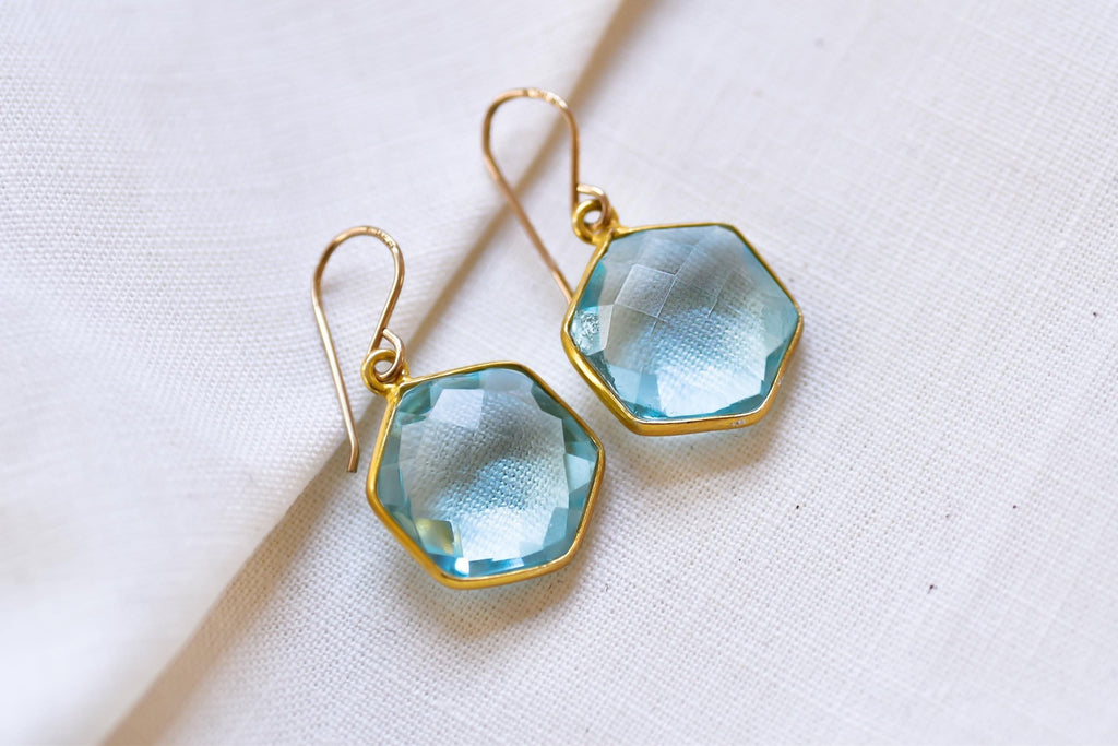 Vermeil Blue Quartz Earrings