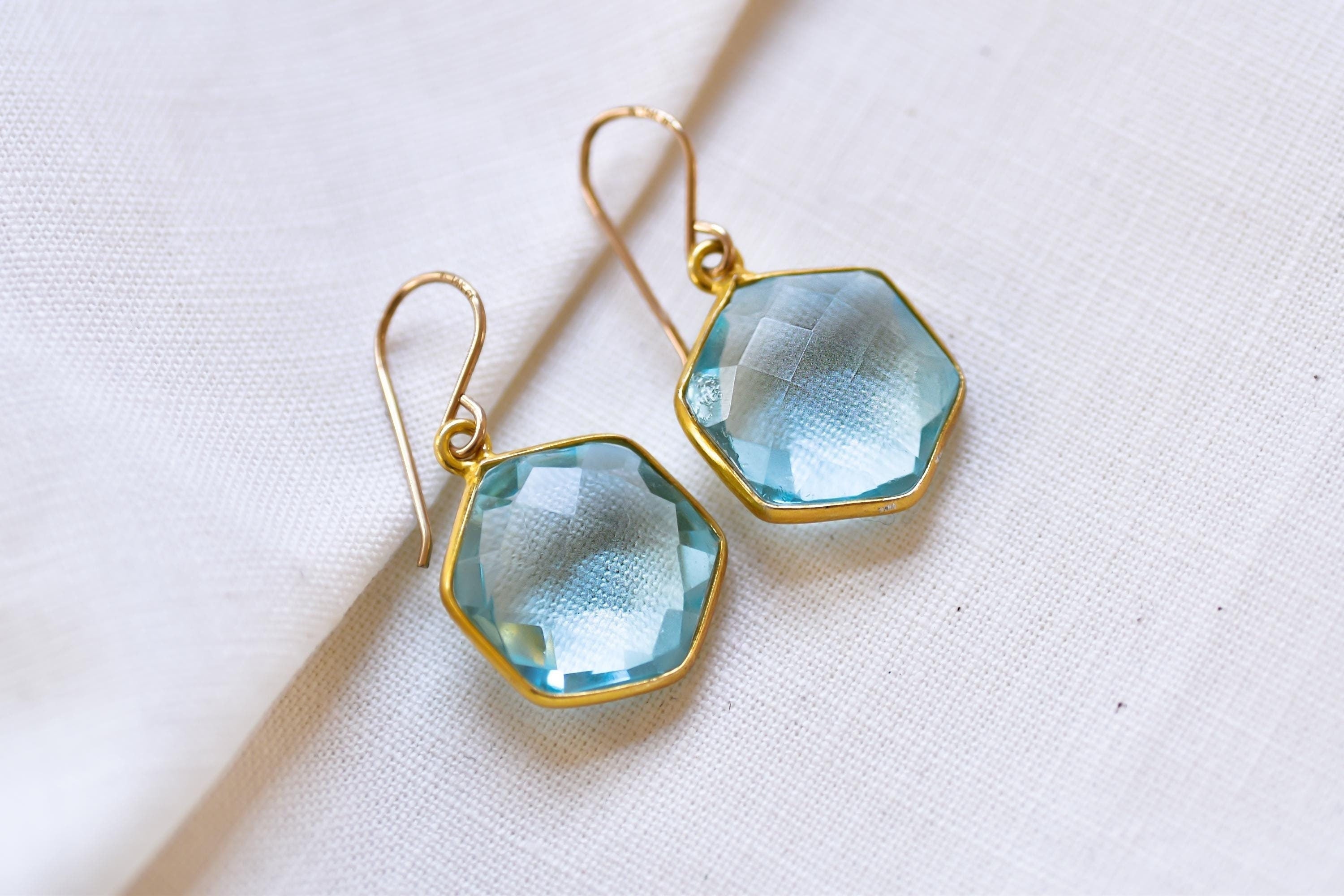 Vermeil Blue Quartz Earrings