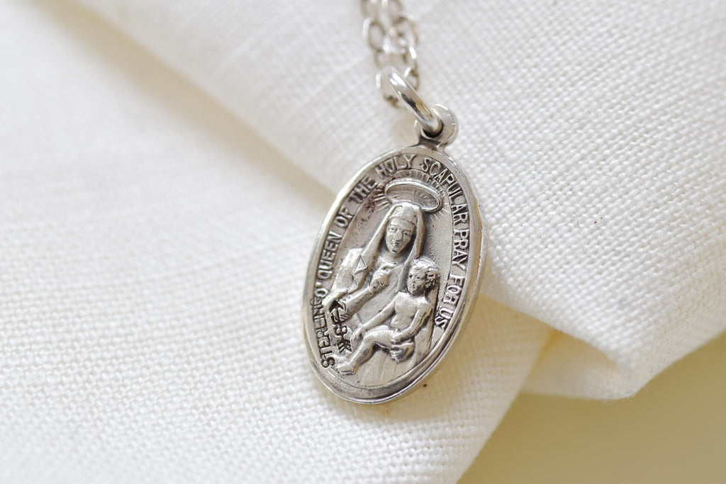 Vintage Sterling Silver Religious Necklace