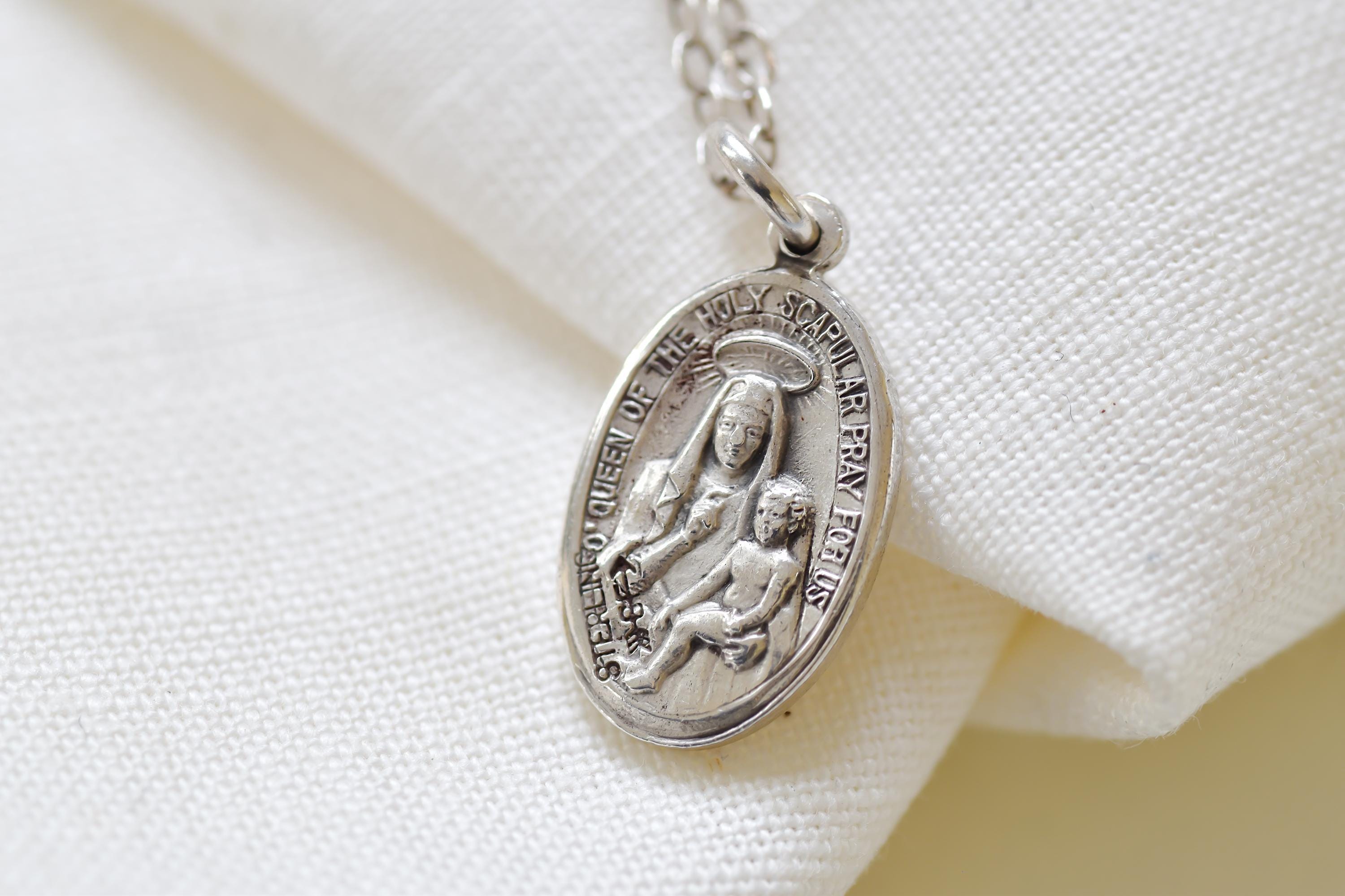 Vintage Sterling Silver Religious Necklace