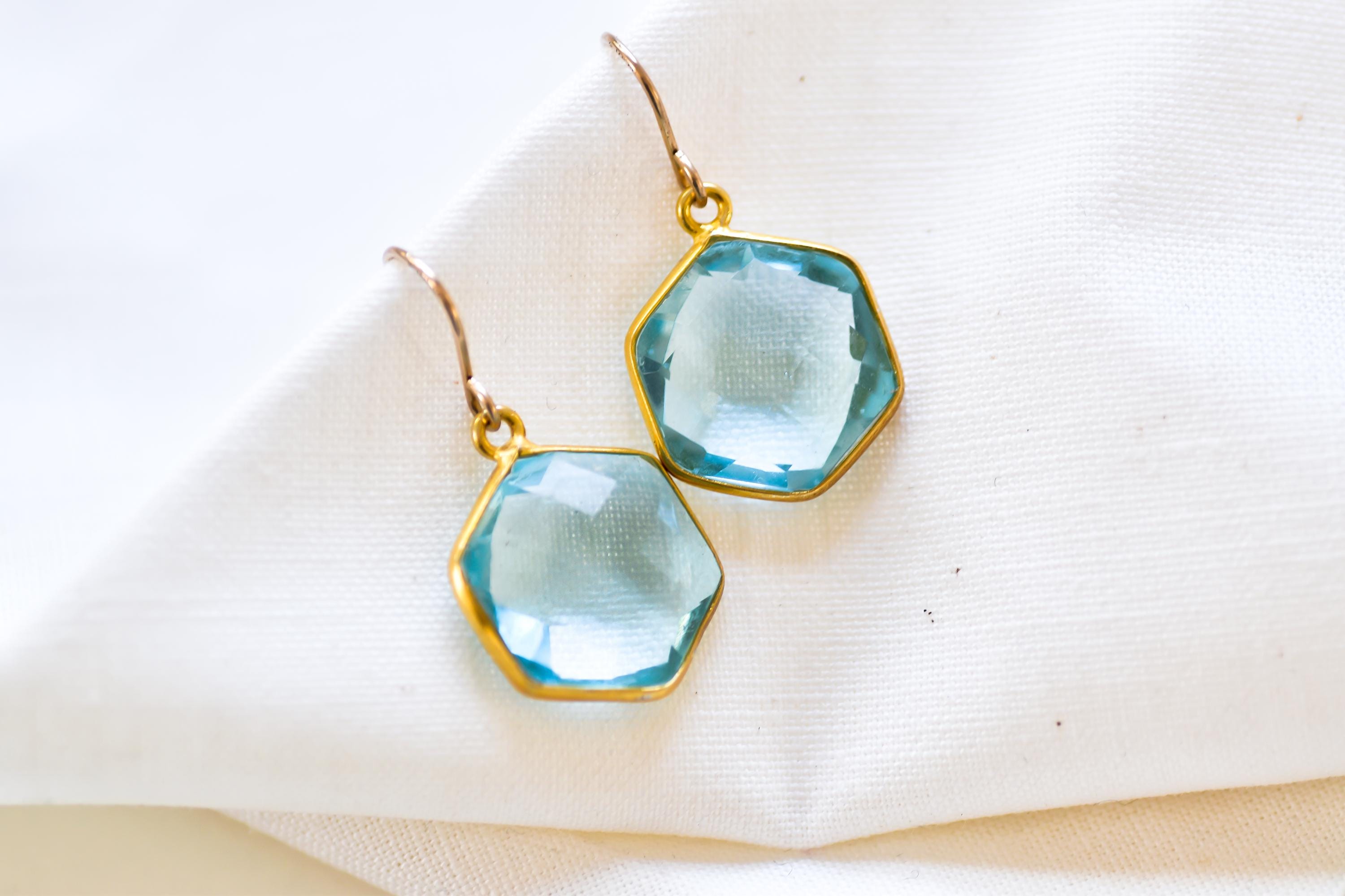 Vermeil Blue Quartz Earrings