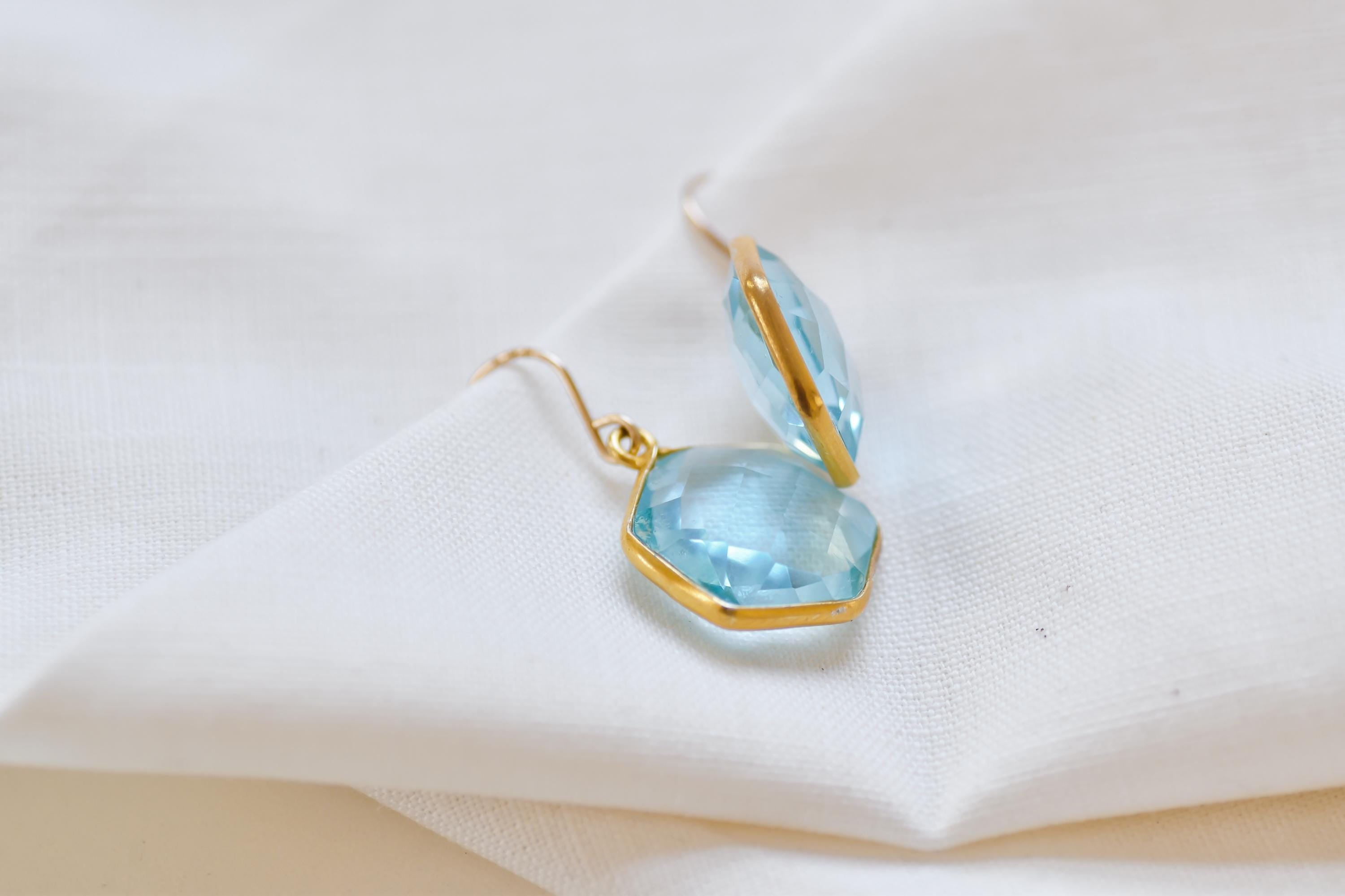 Vermeil Blue Quartz Earrings