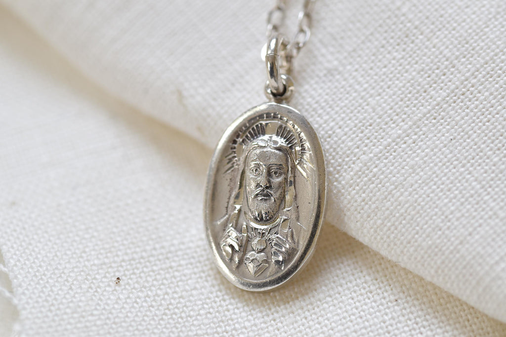 Vintage Sterling Silver Religious Necklace