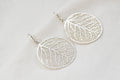 Vintage Silver Filigree Circle Earrings  Sterling Silver Hooks, Lightweight Dangles