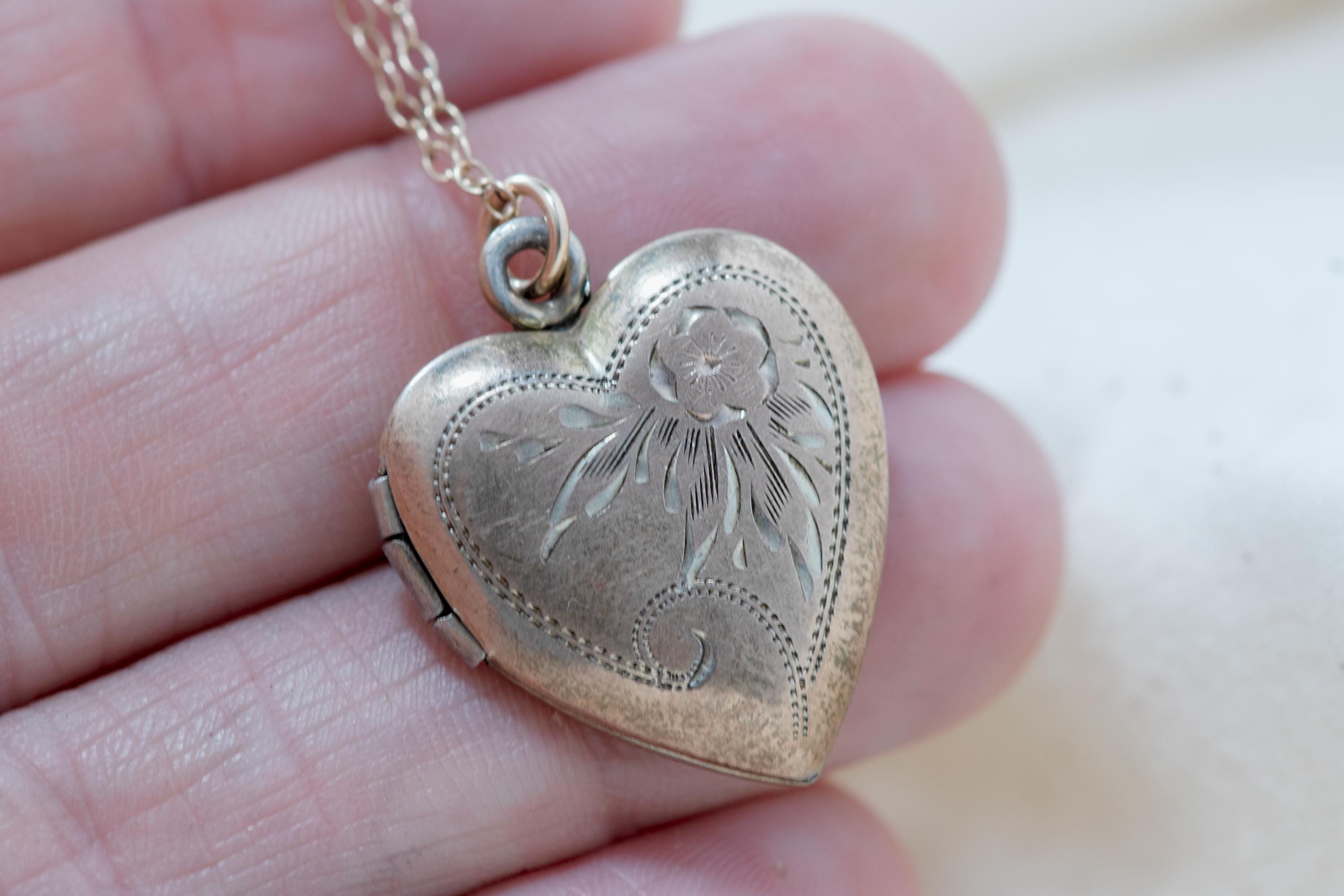 Vintage Gold Fill Heart Locket Necklace