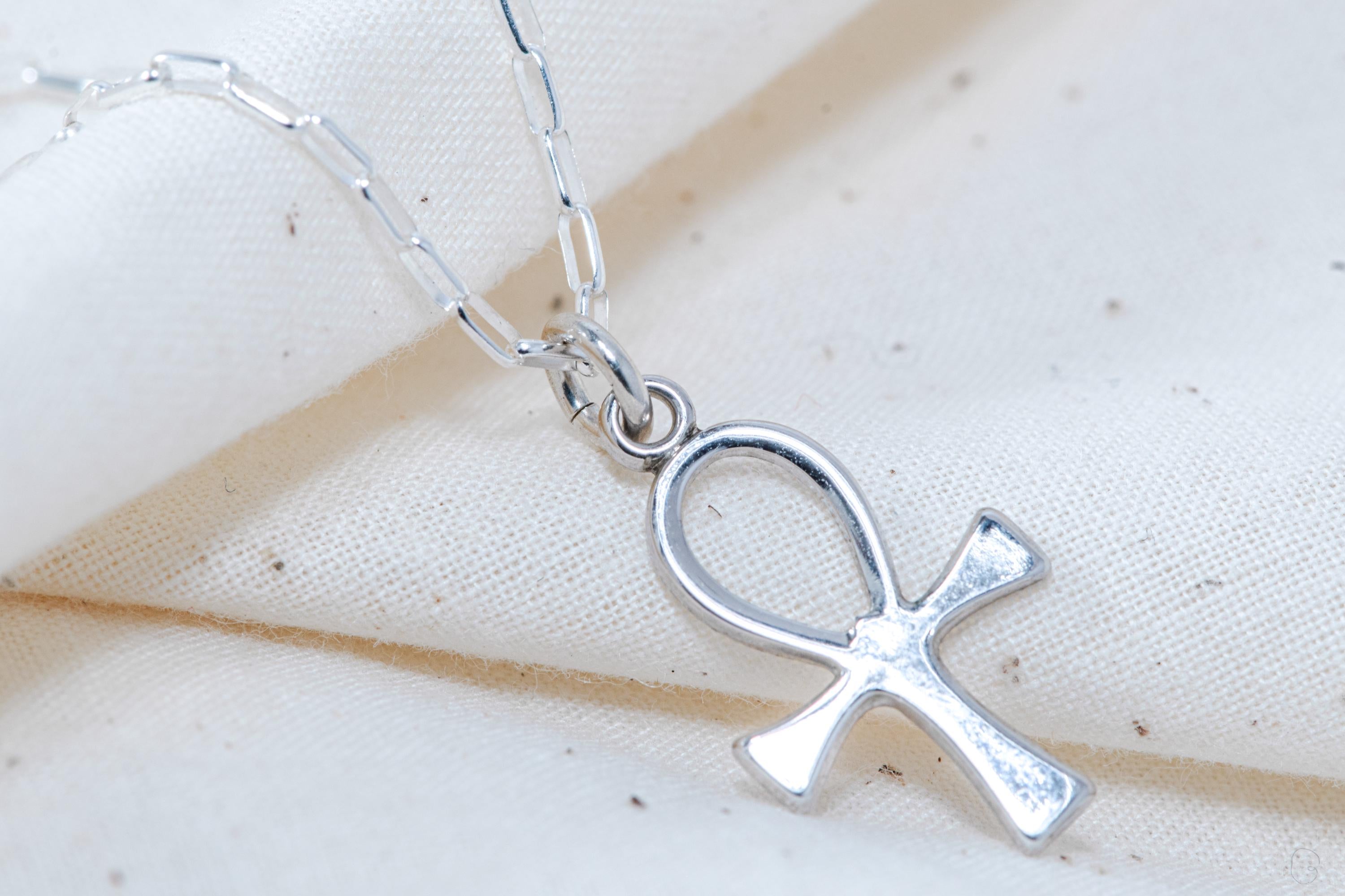 Vintage Sterling Silver Ankh Necklace