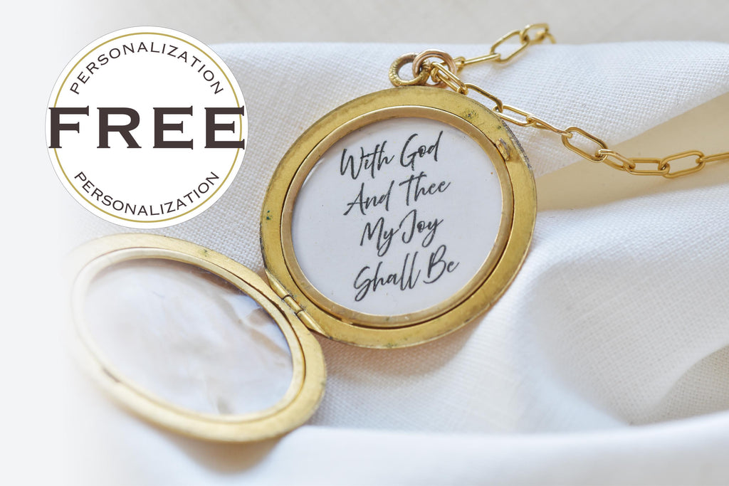 Vintage Gold Floral Locket Necklace  Engraved Keepsake Photo Pendant