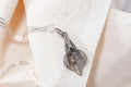 Vintage Sterling Silver Calla Lily Necklace  Floral Filigree Pendant
