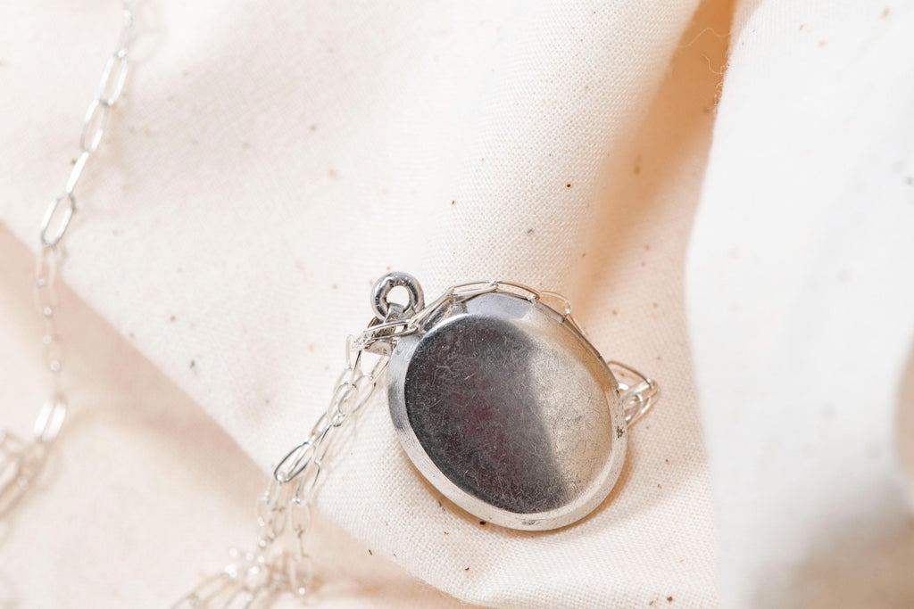 Vintage Sterling Silver Oval Locket