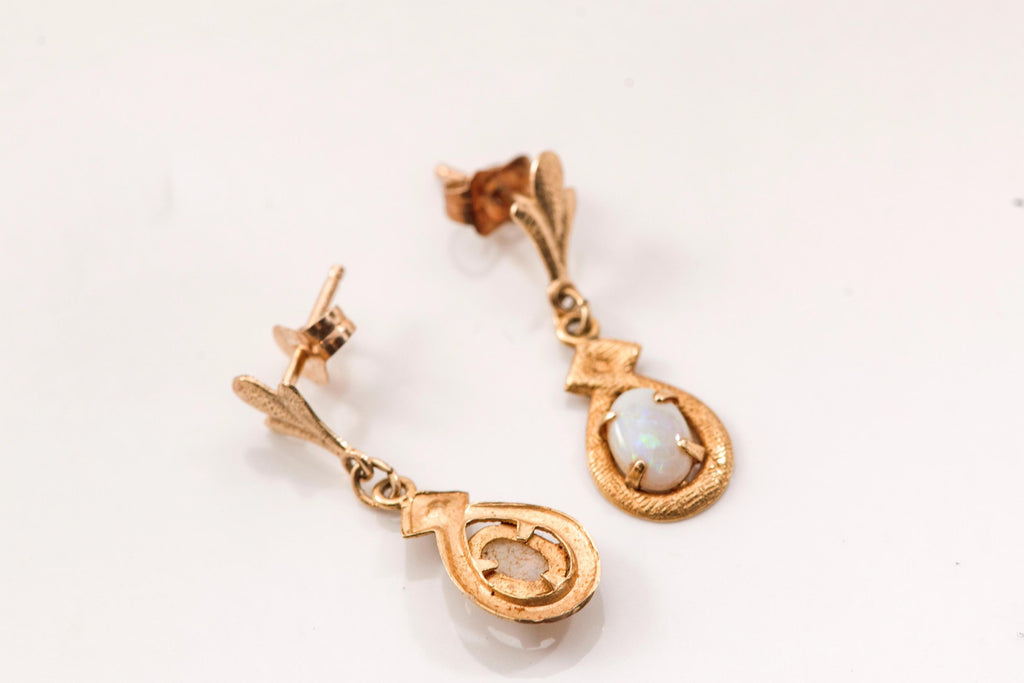 Vintage 14K Gold Opal Earrings