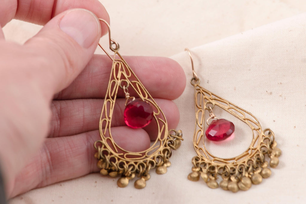 Vintage Mexican Filigree Chandelier Earrings