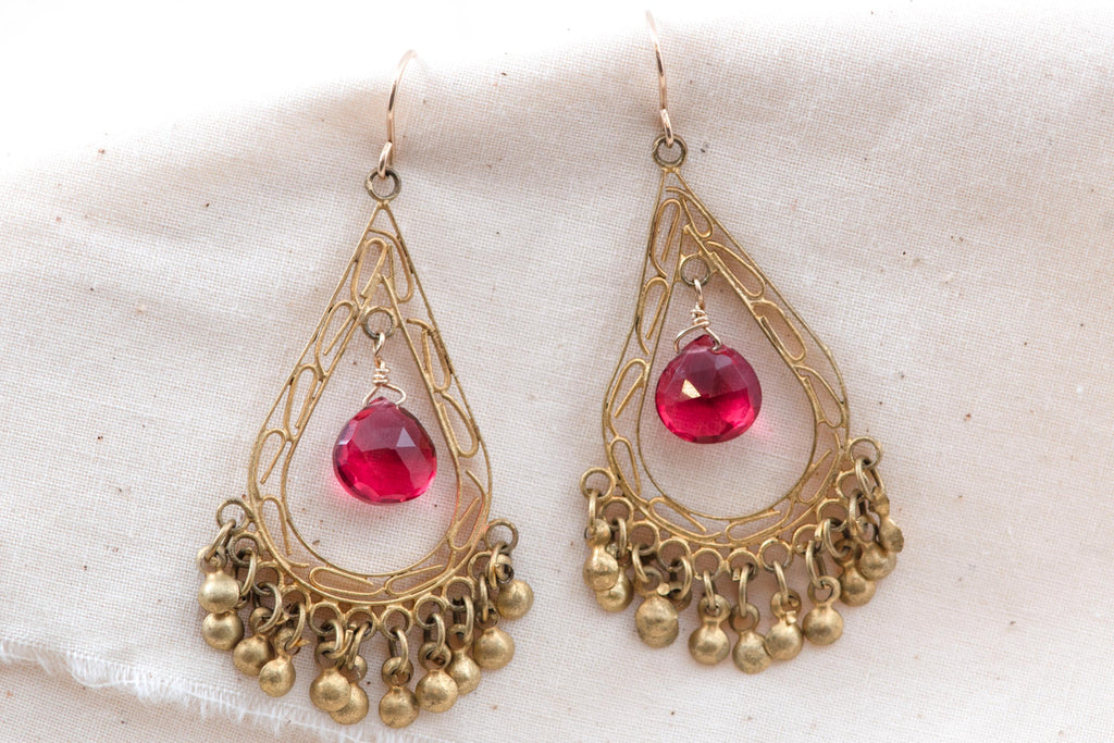 Vintage Mexican Filigree Chandelier Earrings