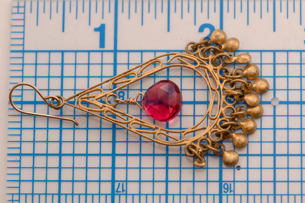 Vintage Mexican Filigree Chandelier Earrings