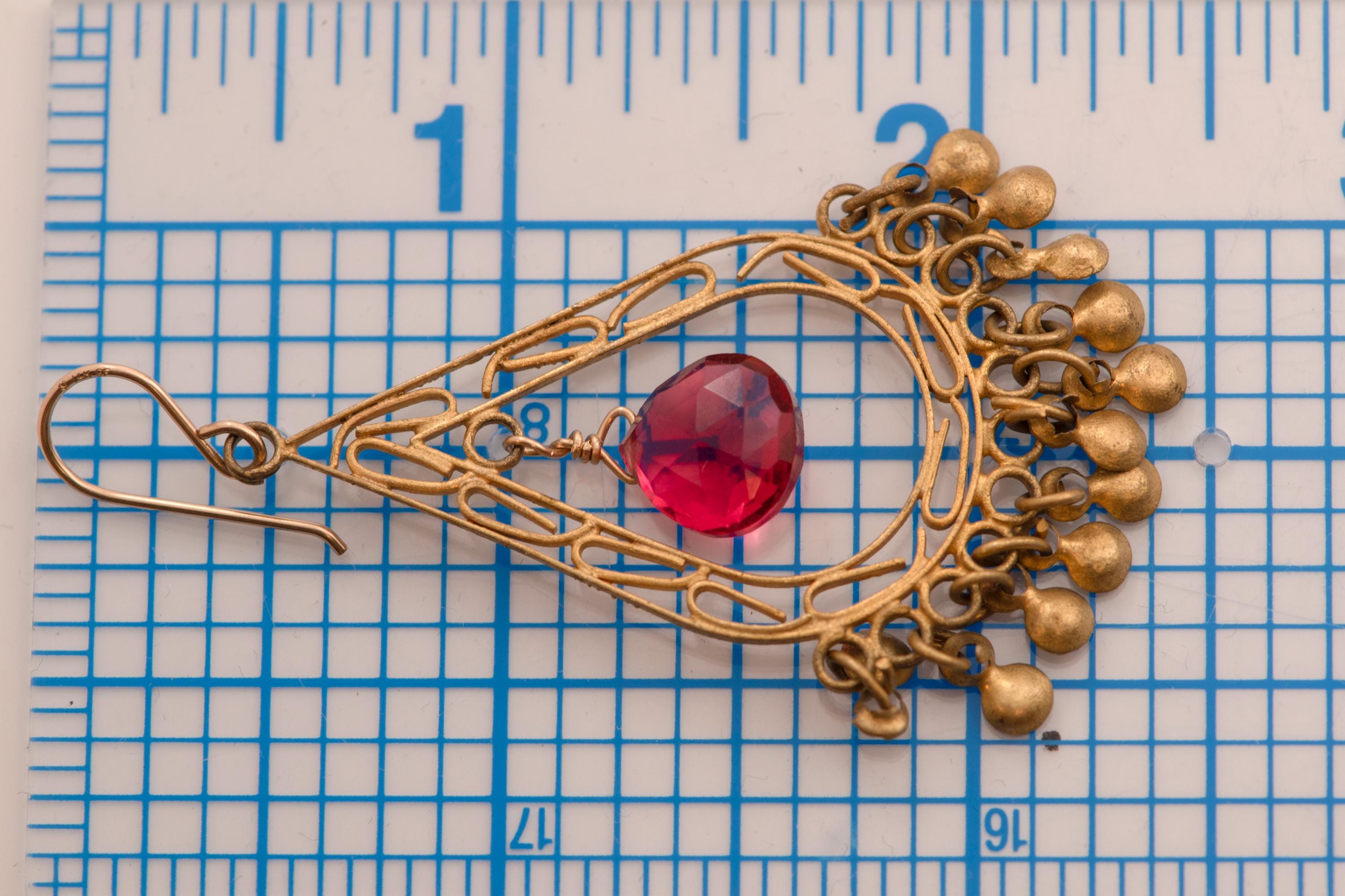 Vintage Mexican Filigree Chandelier Earrings