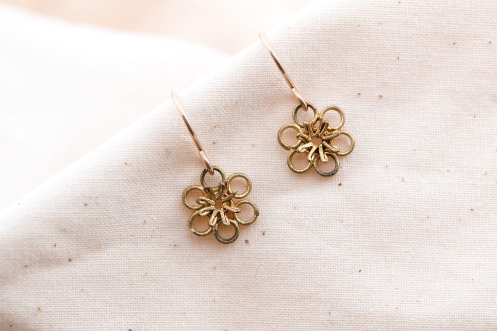 Vintage Mexican Filigree Flower Earrings