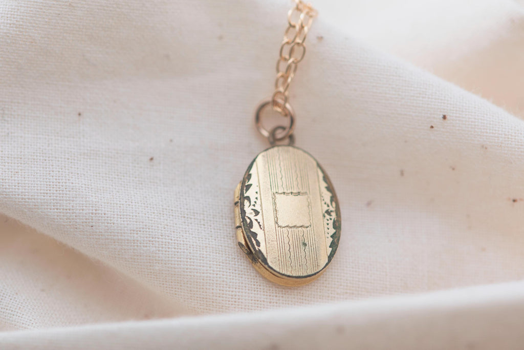 Antique Oval Locket Necklace