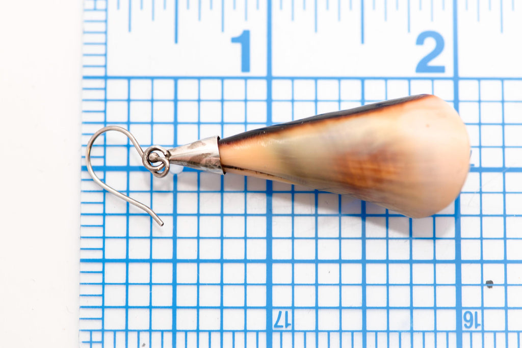 Vintage Sterling Silver Seashell Earrings