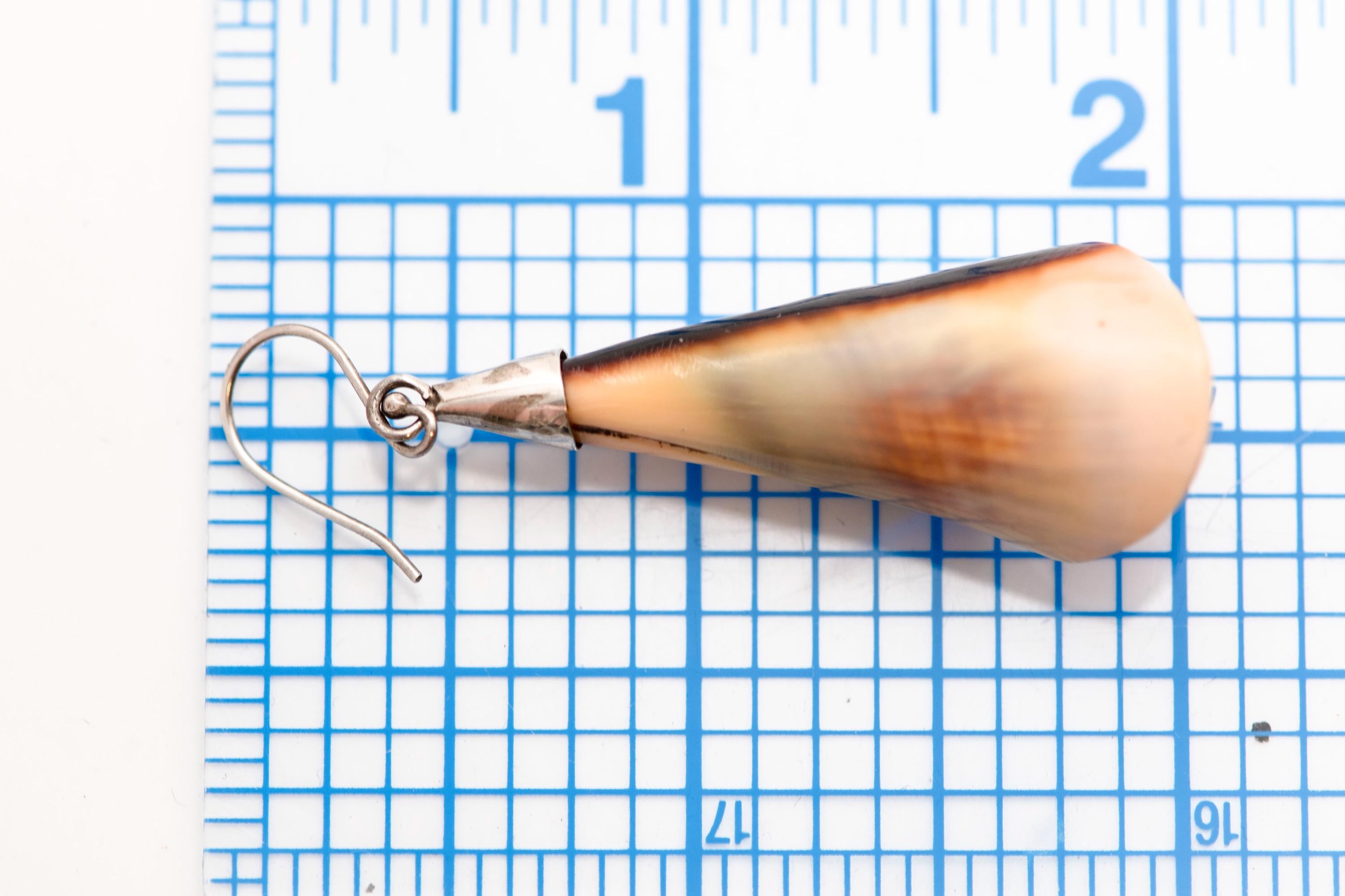 Vintage Sterling Silver Seashell Earrings