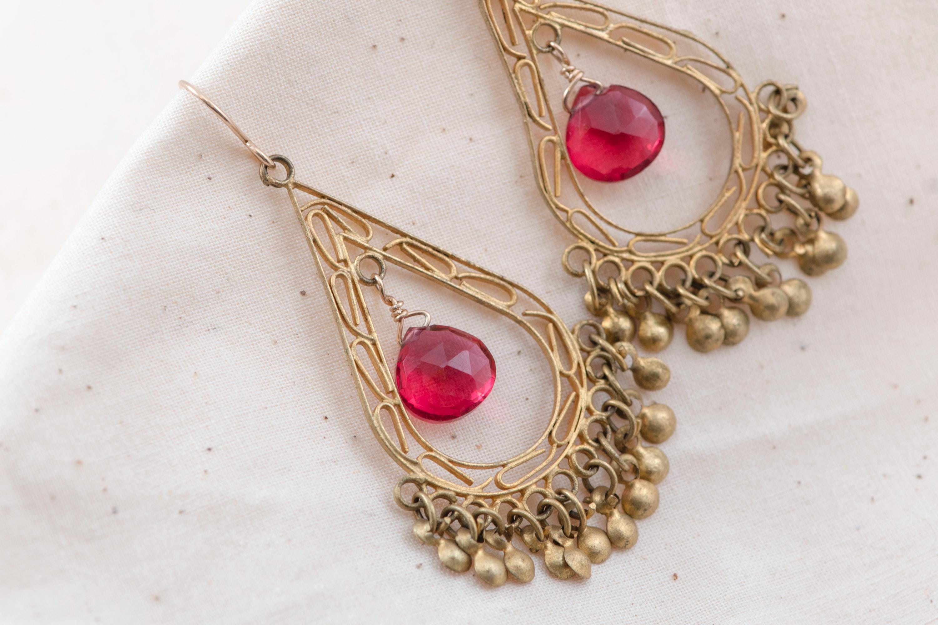 Vintage Mexican Filigree Chandelier Earrings