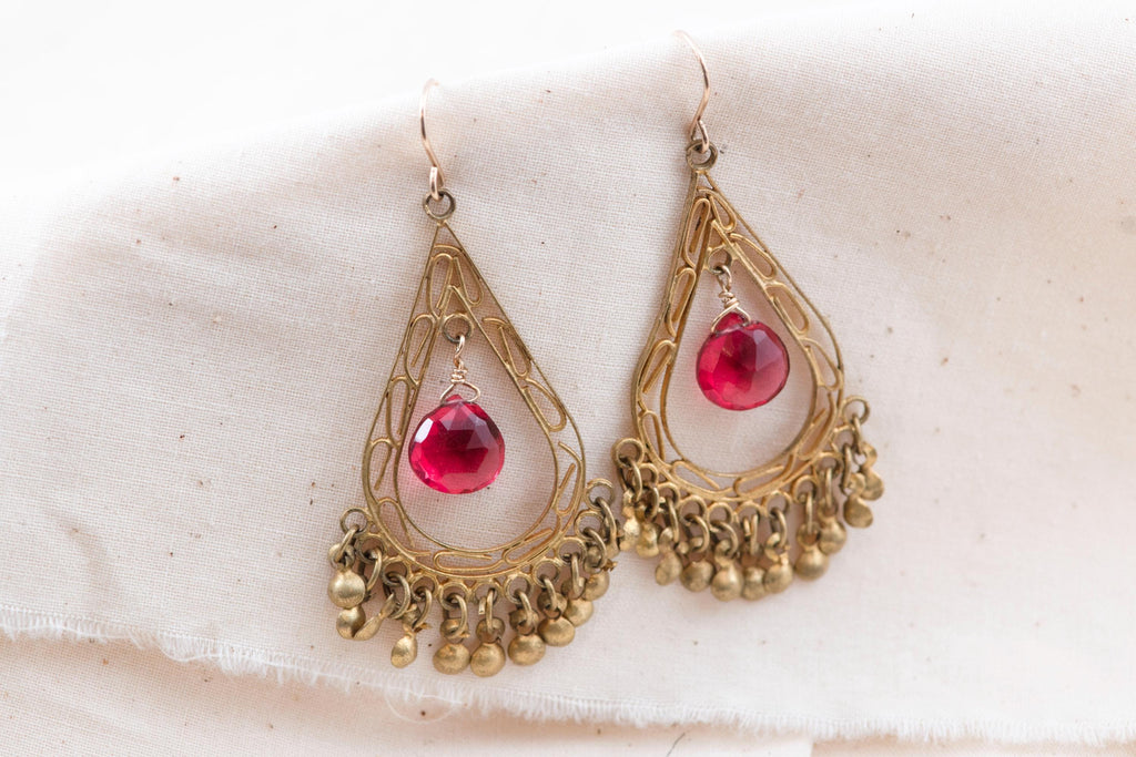 Vintage Mexican Filigree Chandelier Earrings